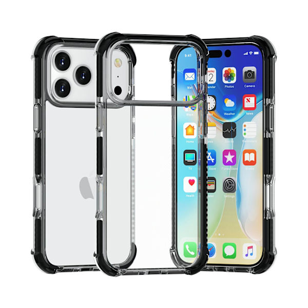 Etui til iPhone 13 Pro Max Hårde Hjørner Sort