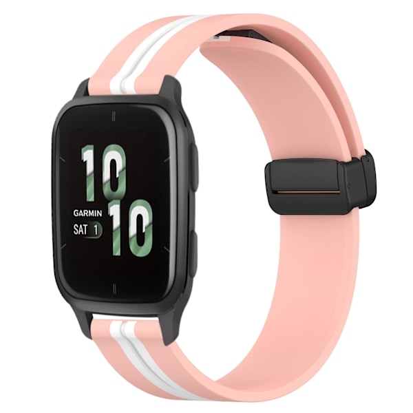 Rosa Vit Rosa Vit Silikonklockarmband kompatibelt med Garmin kompatibelt med erunner Sq2