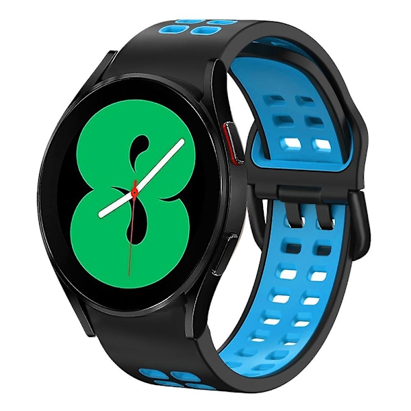 Sort Blå Sort Blå Silikone Urrem kompatibel med Samsung Galaxy Watch 4 44mm