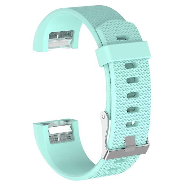 Mintunvihreä Mintunvihreä yhteensopiva Fitbit Charge 2:n kanssa, tavallinen kuvioitu silikoni kellon ranneke soljella, koko: s (valkoinen) S