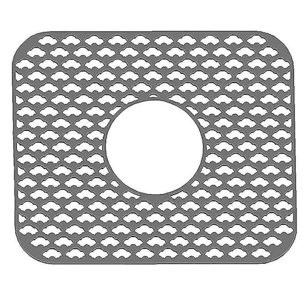 Ny silikonmatta för diskbänksskydd, hopfällbar grå (mittavlopp)
