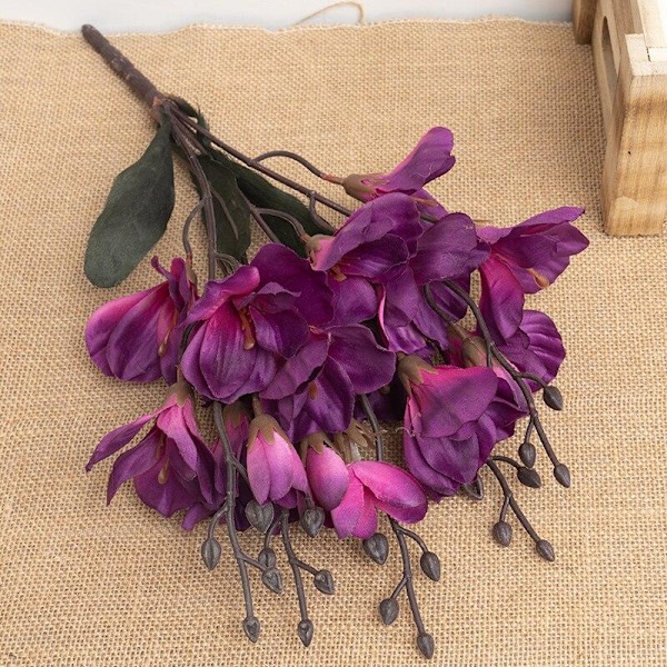 5 Grenar Simulerad Bukett Magnolia Heminredning Blomma Fotorekvisita Blomma Bröllopsdekoration Dark purple