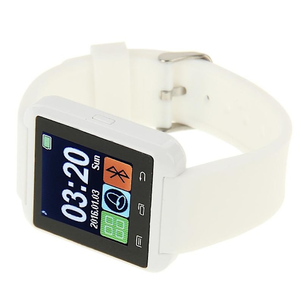 Vit Vit U80 1,5 tums LCD-skärm Bluetooth Hälsa Smart Klocka