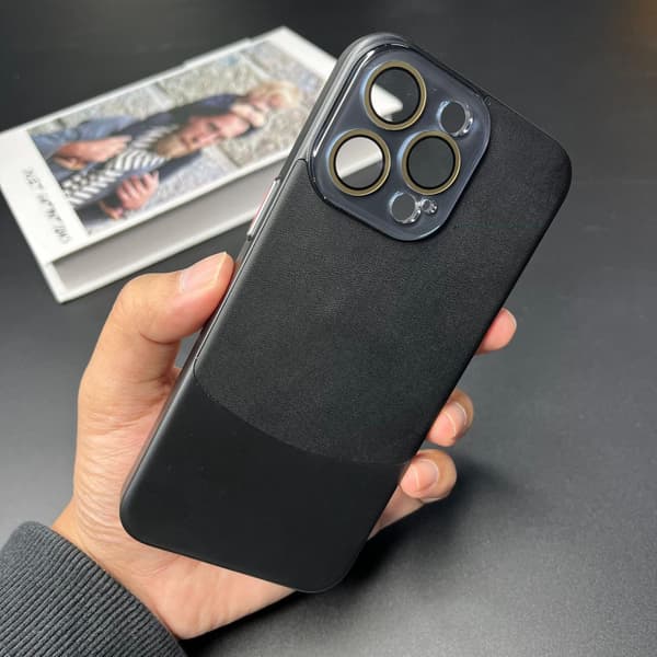 Fodral för iPhone 16pro Yadan Svart Nappa Läder Full-Body Läder