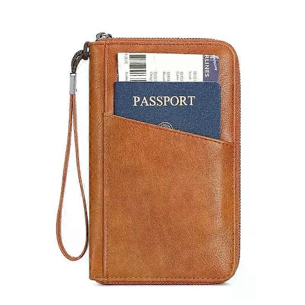 Grenseoverskridende Ny RFID Anti-Magnetisk Pengeseddelklype Glidelås Passholder Dokumentveske Flybillett Oppbevaringspose Multi-Funksjons Passp Light green