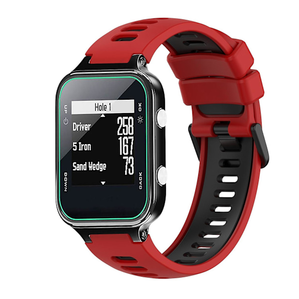 Rött Svart Rött Svart Silikon Armbandsur kompatibelt med Garmin Approach S20 kompatibelt med Garmin Approach S20