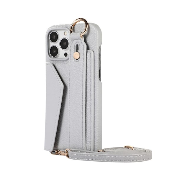 Etui til iPhone 14 Pro Max / 6,7 tommer (blågrå) håndledsmøntpung håndledsstenet pung med kortholder