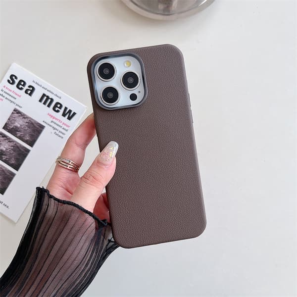 Etui til iPhone 15 Pro Max brun magnetisk lær for lading