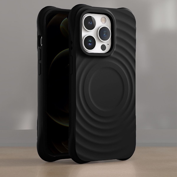 Kotelo iPhone 17 Air Liquid Silicone Wave Texture Silicone Black