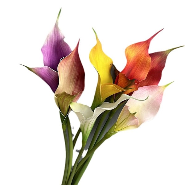 High-End Kunstig Calla Lily Dobbelt Kronblad Bryllupsbuket Hotelindretning Double petal horseshoe deep orange