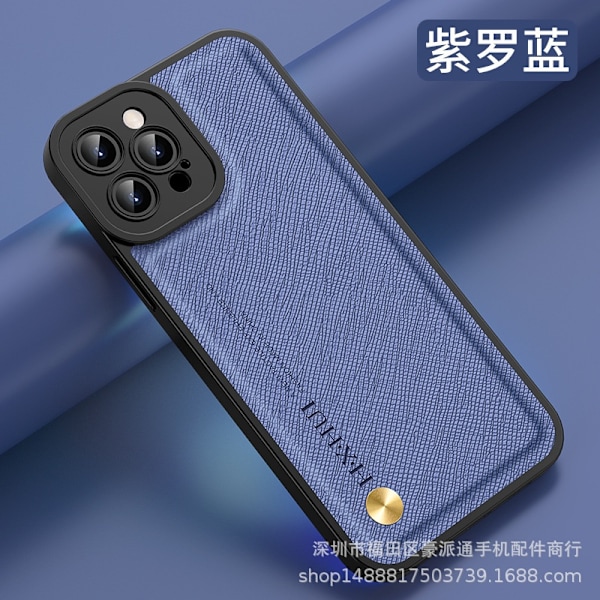 Fodral för iPhone 15 Pro Violettblå [med magnetisk funktion] lädertexturerad silikon Magnetisk