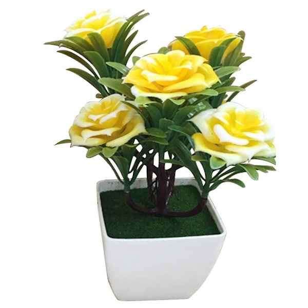 1 stk. Kunstig potteplante Bonsai Performance Scene Hage Hjemmefest Dekor Yellow