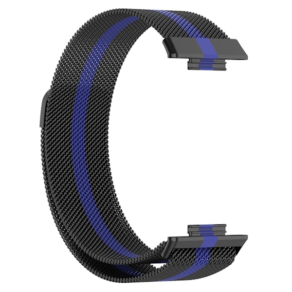 Sort Blå Sort Blå kompatibel med Huawei Watch Fit 2 Urrem i rustfrit stål