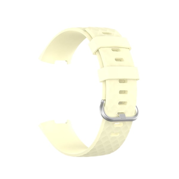 Lysegul Lysegul 18mm Sølvfarget Spenne TPU Armbånd Klokkereim kompatibel med Fitbit Charge 4 / Charge 3 / Charge 3 Se, Størrelse: S