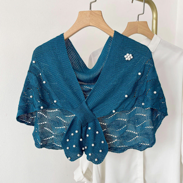 Dame falsk krage Avtakbar halv Sommer Nakke Beskyttelse Kni Blue