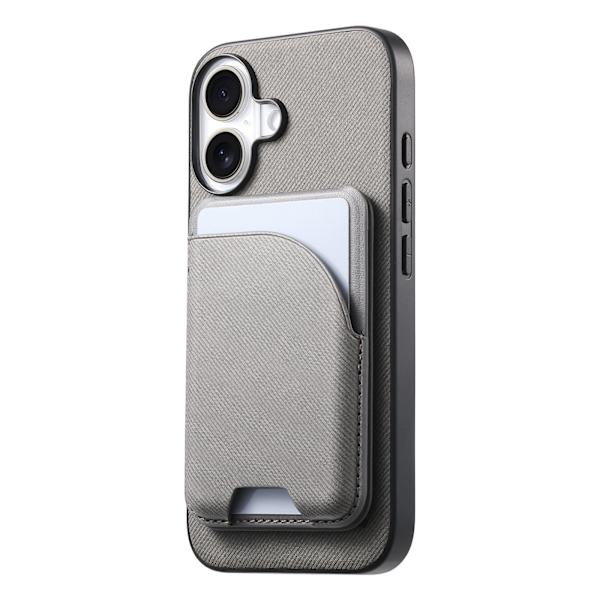 Fodral för iPhone 16 Pro Max Magnetiskt Stativ Kortplats Grå