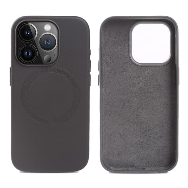 Etui til iPhone 16 ProPU magnetisk grå Full-Body magnetisk læder
