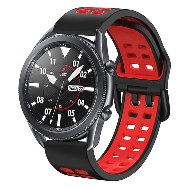 Sort Rød Sort Rød Silikone Urrem kompatibel med Huawei Watch Gt Runner