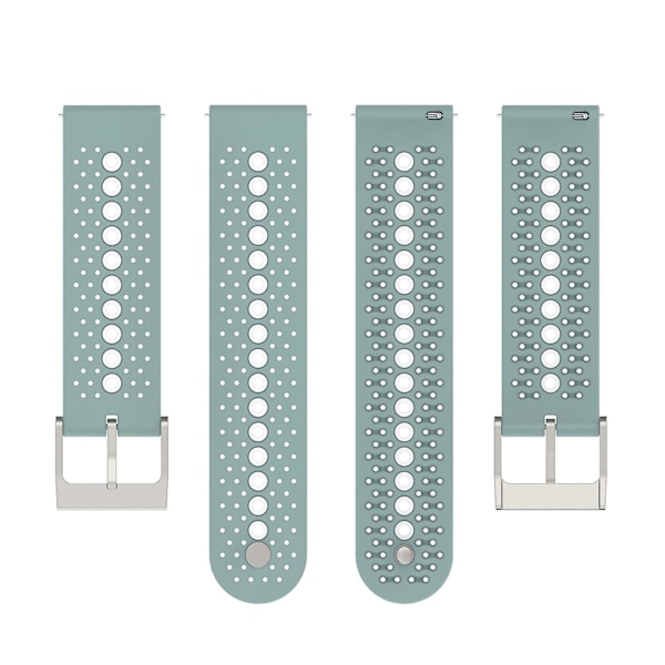 Rock Cyan Vit Rock Cyan Vit 20mm Färgglatt Hål Silikonarmband