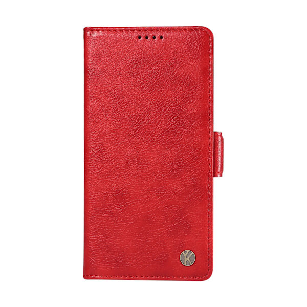Etui til iPhone 13 mini rød Pebbled Side Buckle Frosted Wallet med kortholder
