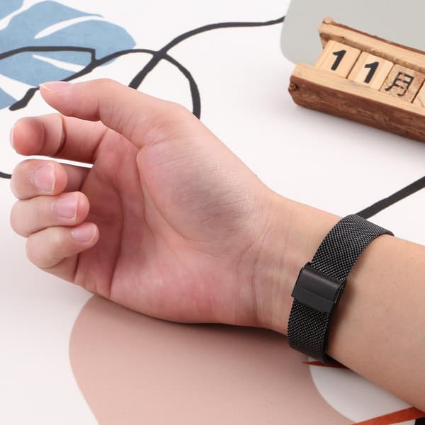 Sort Sort Milan Stål Urrem kompatibel med Fitbit Charge 5