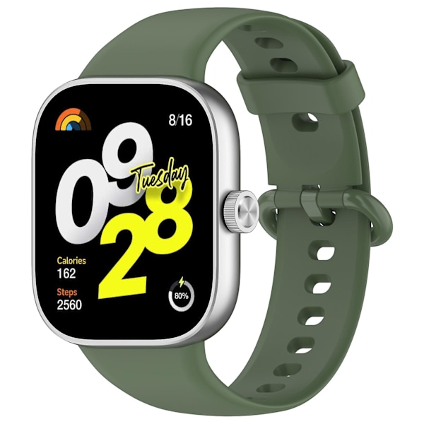 Mørkegrønn Fargerik Spenne Silikonrem kompatibel med Redmi Watch 4