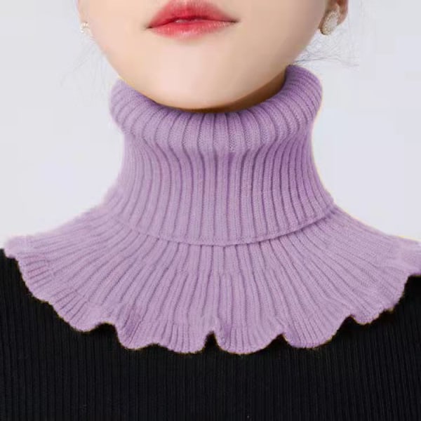 Dame falsk krage Bandana Høy Varm Kuldebestandig Cervikal Su purple