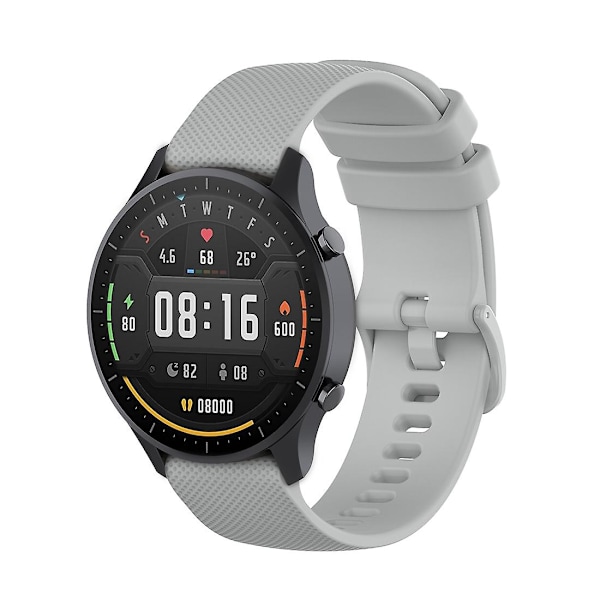 Grå Grå 22mm Silikonarmband kompatibelt med Xiaomi Watch Color