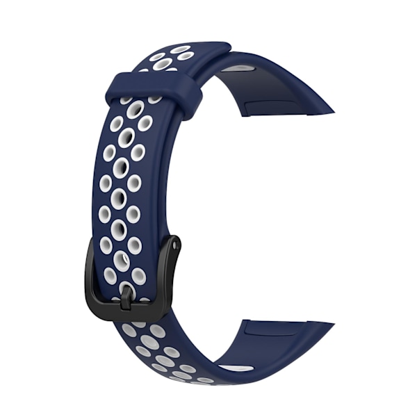 Midnatsblå Hvid Midnatsblå Hvid kompatibel med Huawei Band 6 / Honor Band 6 Tofarvet Silikonerem