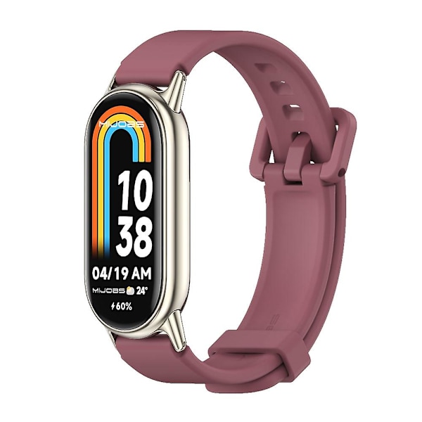 Vinröd Ljusguld Vinröd Ljusguld Mijobs Silikon Andningsbart Klockarmband kompatibelt med Xiaomi Mi Band 8