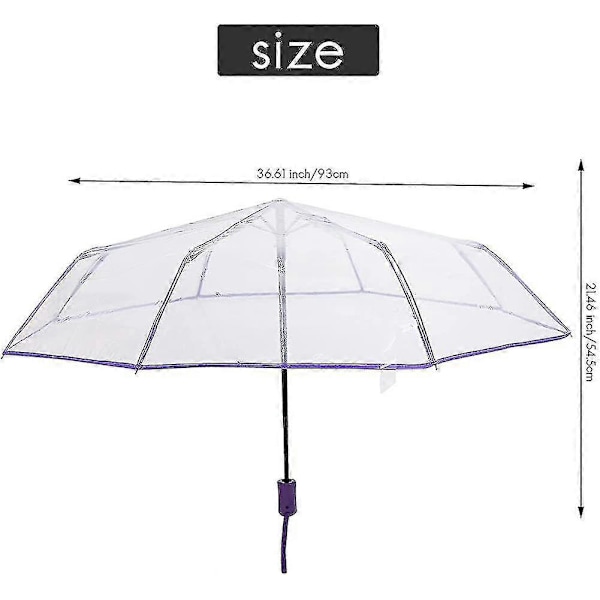 Transparent Paraply Automatisk Regn Dame Herre Sol Regn Bil Paraply Kompakt