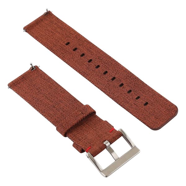 Brunt lærreds armbånd kompatibelt med Fitbit Versa / Versa 2