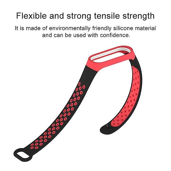 Svart Grå Svart Grå Silikonklokkereim kompatibel med Xiaomi Mi Band 3 & 4