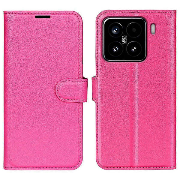 För Xiaomi 15 Fodral Litchi Textur Stötsäkert Läder Plånboks Telefonfodral Rose