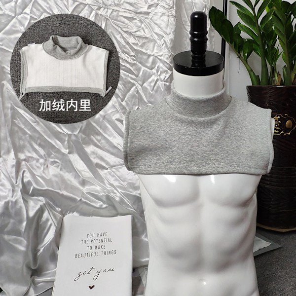 Dame falsk krage Avtakbar halv Cervical Spine Neck Protec Light gray Average size