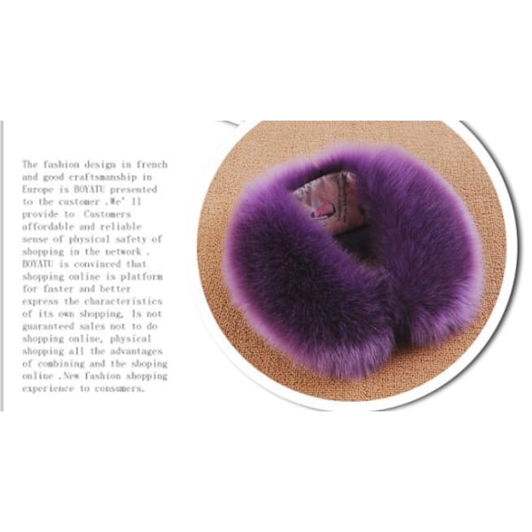 Dame falsk krage Avtakbar halv Vinter Imitert Pels Varm Purple