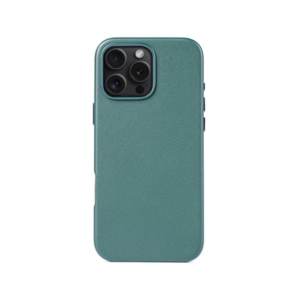 Etui for iPhone 16 magnetisk + animasjon Pine grønt lær Magnetisk