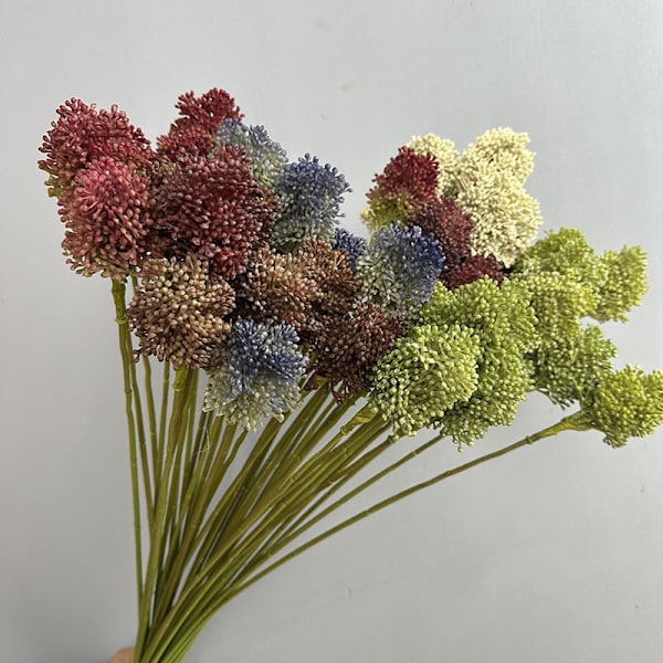 Kunstig enkelt stilk gressløkblomst for forretningsborddekor Plast Løvetann Bryllupsfotografering Sceneoppsett Single scallion flower white