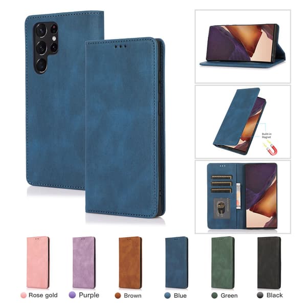 Fodral för iPhone 16 blått Magnetiskt Plånboksfodral med Korthållare Flip Soft-Touch