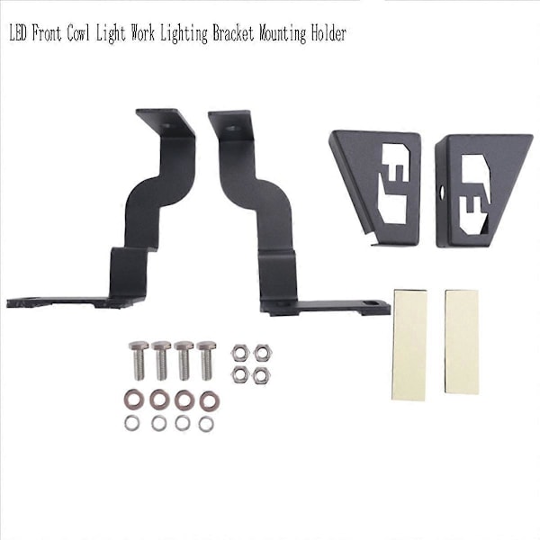 Bil LED Front Cowl Lys Arbejdslysholder Monteringsbeslag til 2007-2016 Motorhjelm Spotlight Beslag