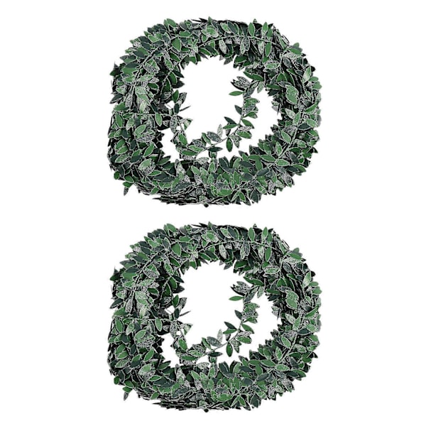 2x 7,5m Konstgjord Murgröna Girlang Lövgröna Blad Simulerad Vinstock För Bröllop Fest Ceremoni Diy H
