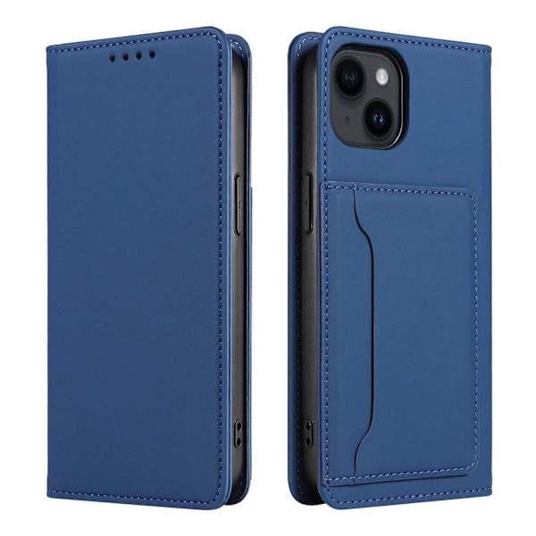 Etui til iPhone 15 Plus, blå Soft-Touch Flip