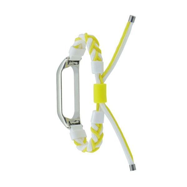 Hvid Gul Hvid Gul Flettet Snor Nylon Urrem kompatibel med Xiaomi Mi Band 6 / 5