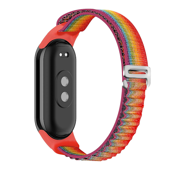 Regnbuefarget Loop Nylon Klokkereim kompatibel med Xiaomi Mi Band 8