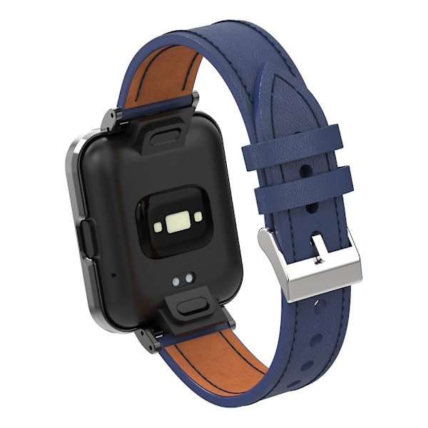 Mörkblått läderarmband kompatibelt med Xiaomi Redmi Watch 2