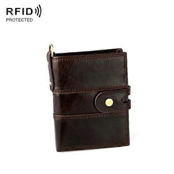 RFID Tyverisikret Første Lag Koskind Multi-kort Herre Wallet
