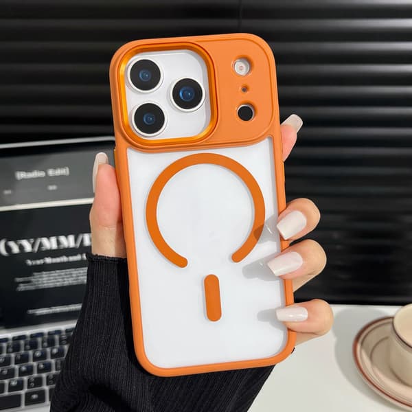 Fodral för iPhone 17 Pro Max Clear Magnetic Clear Orange Noz34657