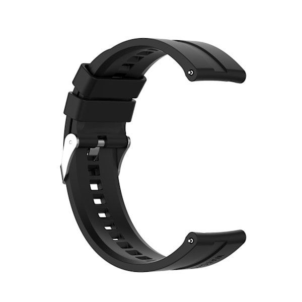 Sort Sort kompatibel med Huawei Watch Gt 2 46mm Urrem med Sølvspænde