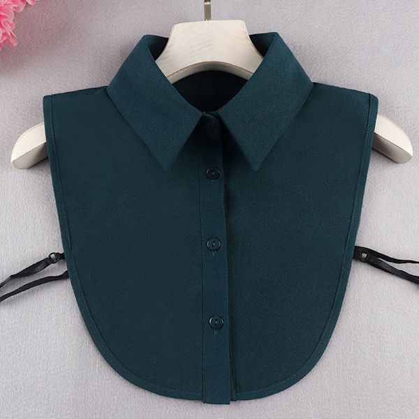 Dame falsk krage Avtakbart halvskjerf Nakke Beskyttelse Vint Chiffon black pointed collar