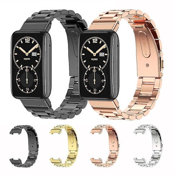 Guld Guld Rostfritt Stål Klockarmband kompatibelt med Xiaomi Mi Band 7 Pro